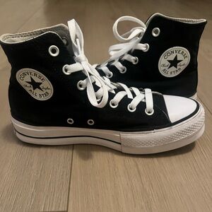 Converse Black and White Platforms